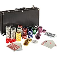 Maxstore Ultimate Black Edition Poker Set- 300 Chips de láser núcleo de Metal de 12 Gramos Tarjetas PLÁSTICAS- póquer…